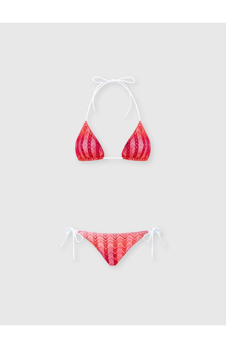 Missoni Viscose And Lamé Chevron-patterned Bikini, Main, color,