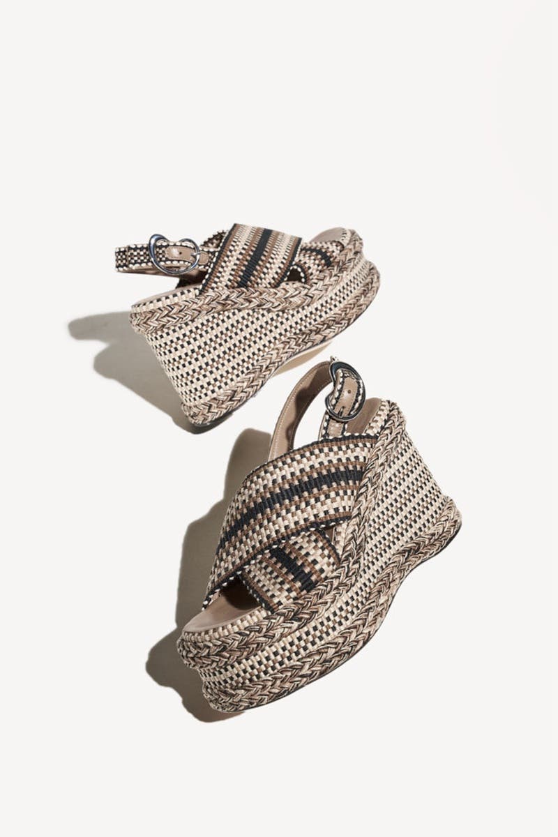 Pia Handwoven Platform Sandal with Adjustable Ankle Strap, Alternate, color, Sand