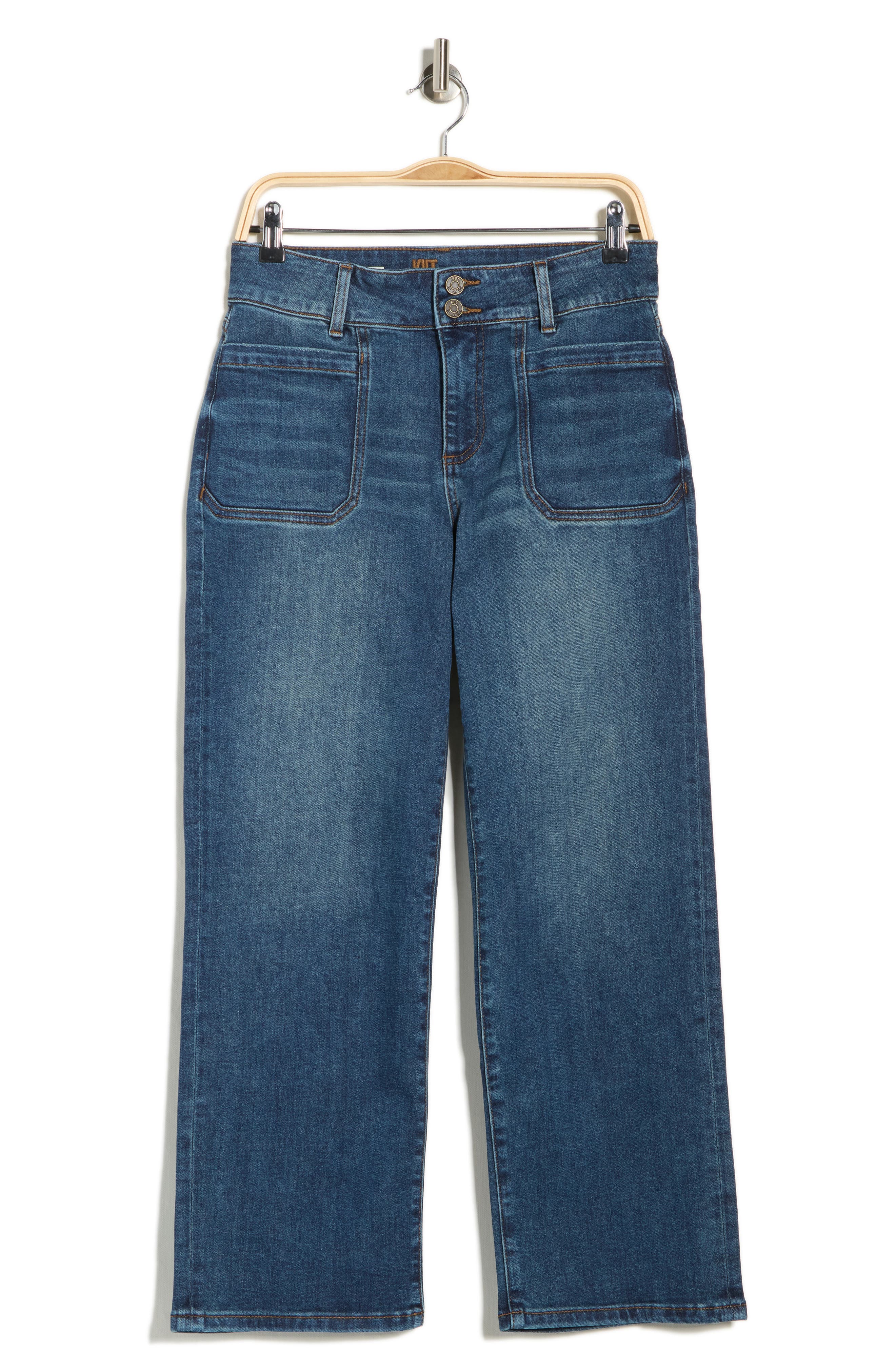 KUT from the Kloth Lucy Patch Pocket High Waist Ankle Wide Leg Jeans
