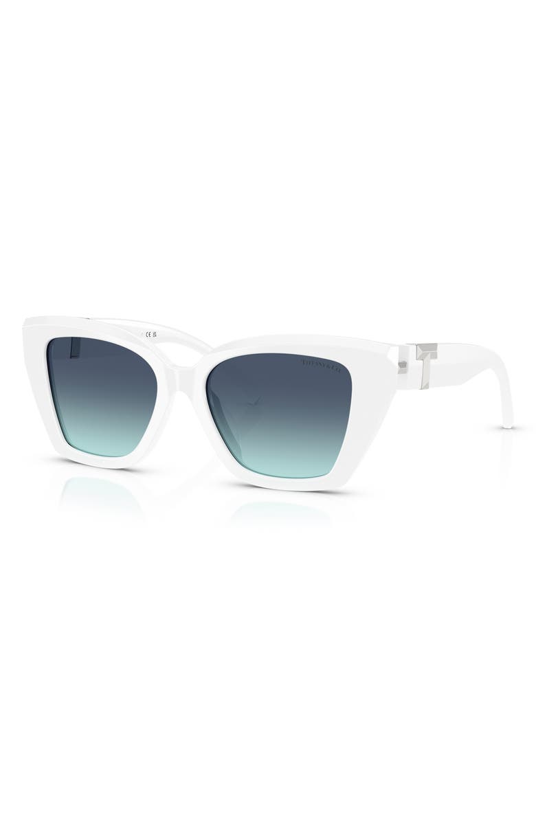 Tiffany & Co. 52mm Gradient Square Sunglasses, Alternate, color, Bright White / Azure Blue