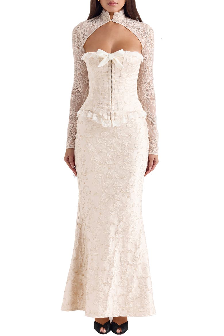 Mara Embroidered Maxi Skirt, Main, color, IVORY