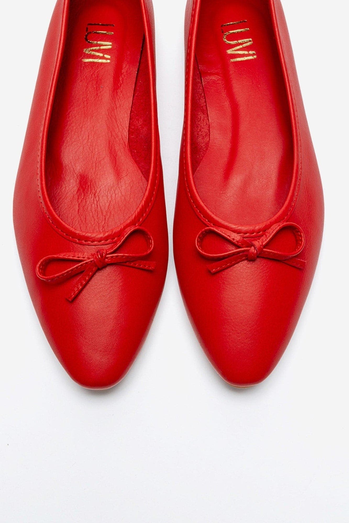 Umiel Leather Bow Ballet Flat, Alternate, color, Red