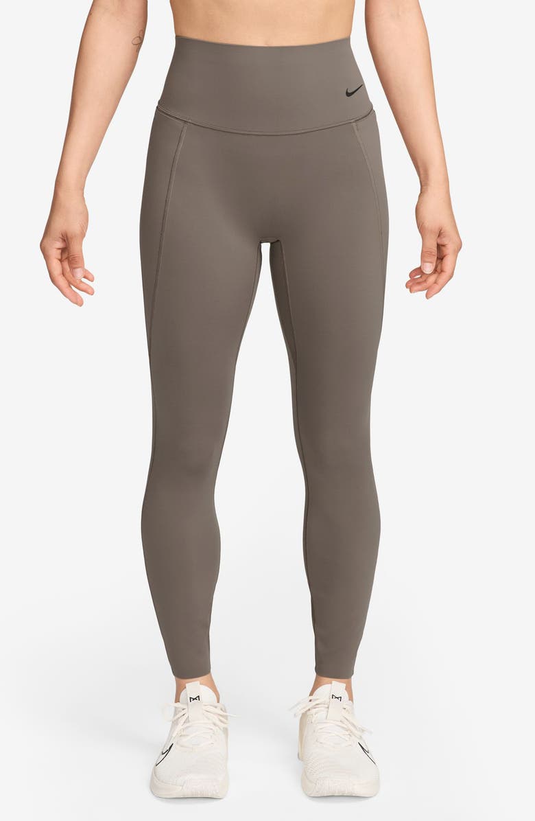 Nike Universa Medium-Support High-Waisted Pocket 7/8 Leggings, Main, color, Mink Brown/ Smoke Grey/ Black