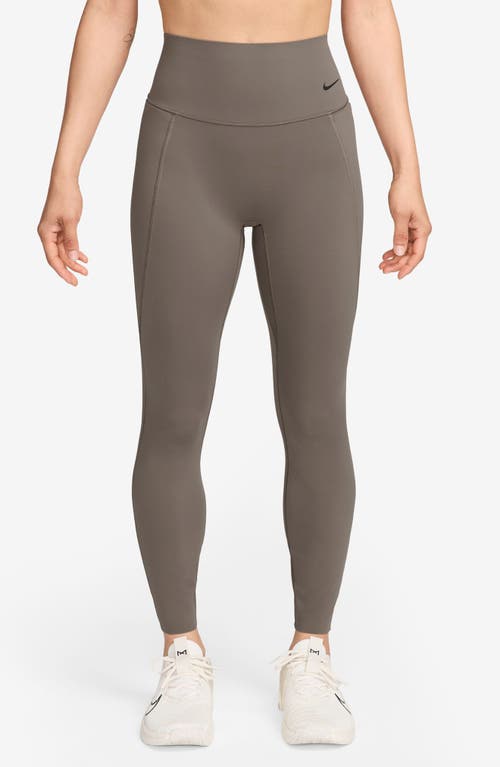 Nike Universa Medium-support High-waisted Pocket 7/8 Leggings In Gray