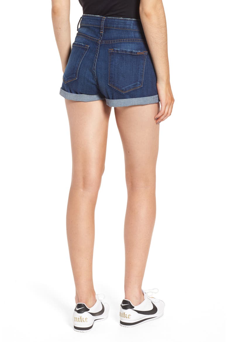 Rose Bowl Cuffed Denim Shorts, Alternate, color, SAGELAND