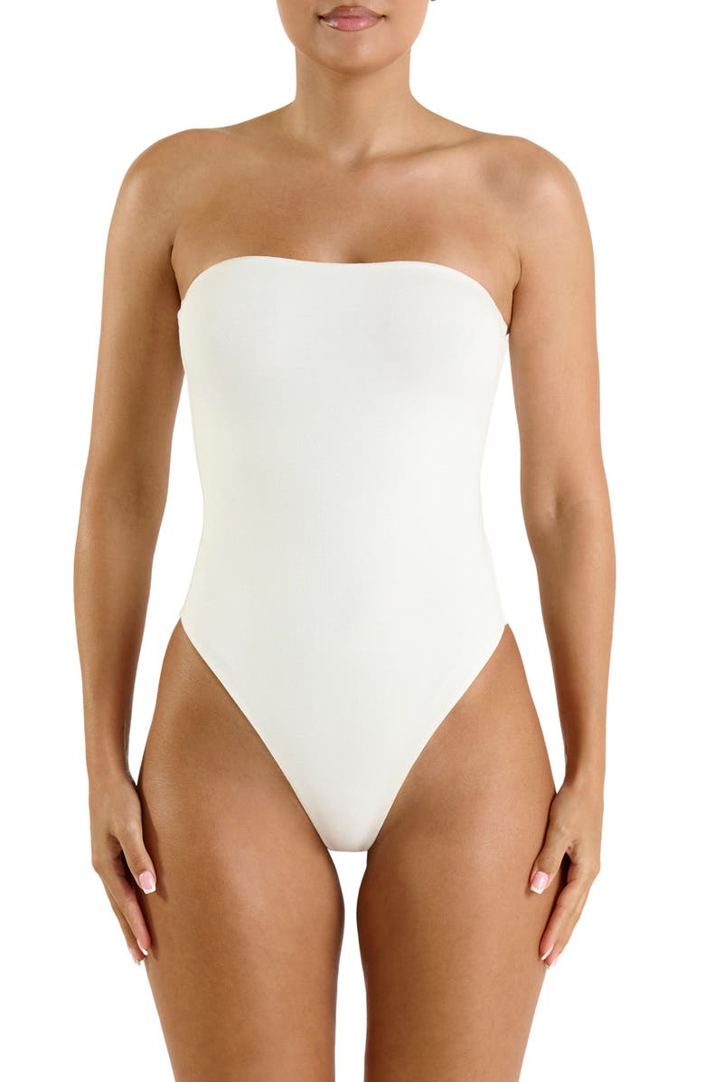 Naked Wardrobe Meant Tube Bodysuit, Alternate, color, White