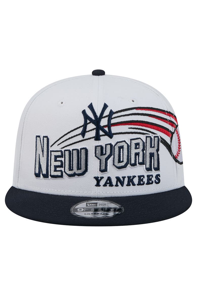 Men's New Era White New York Yankees Retro Sweep 9FIFTY Snapback Hat, Alternate, color, White