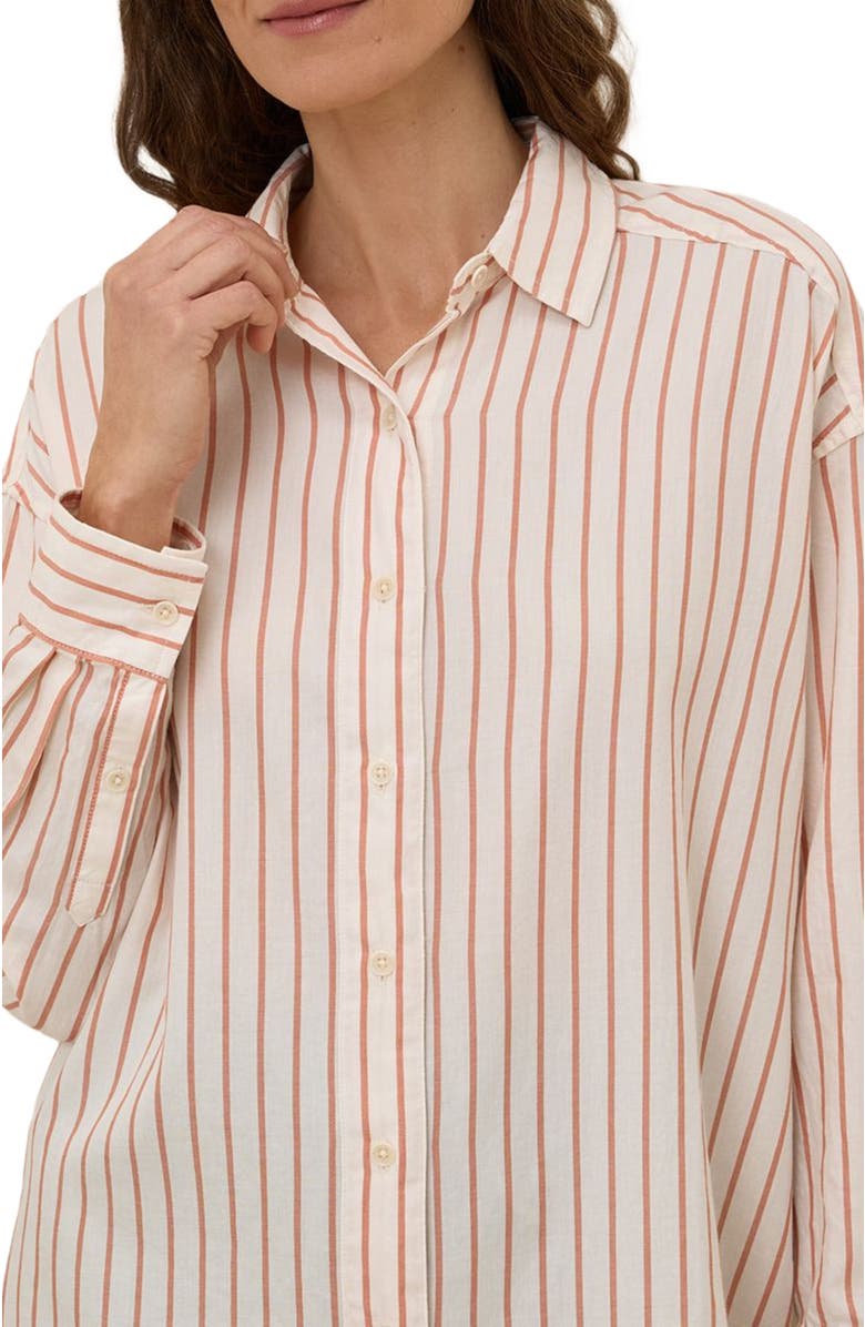 Pact Organic Cotton Sunset Lightweight Cotton Oversized Shirt, Alternate, color, Zuma Stripe