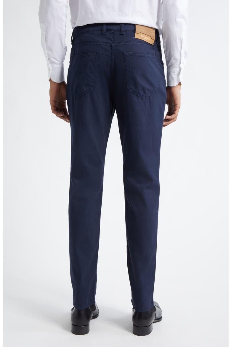 Five-Pocket Cotton Stretch Herringbone Slim Fit Pants, Alternate, color, NAVY