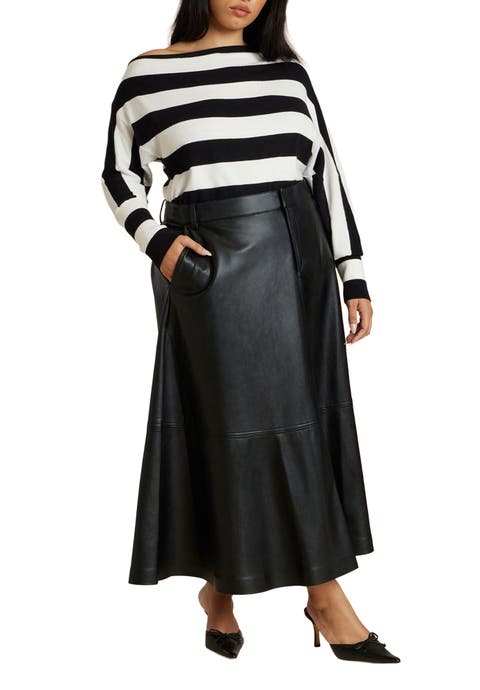 Faux Leather Midi Skirt (Plus Available)
