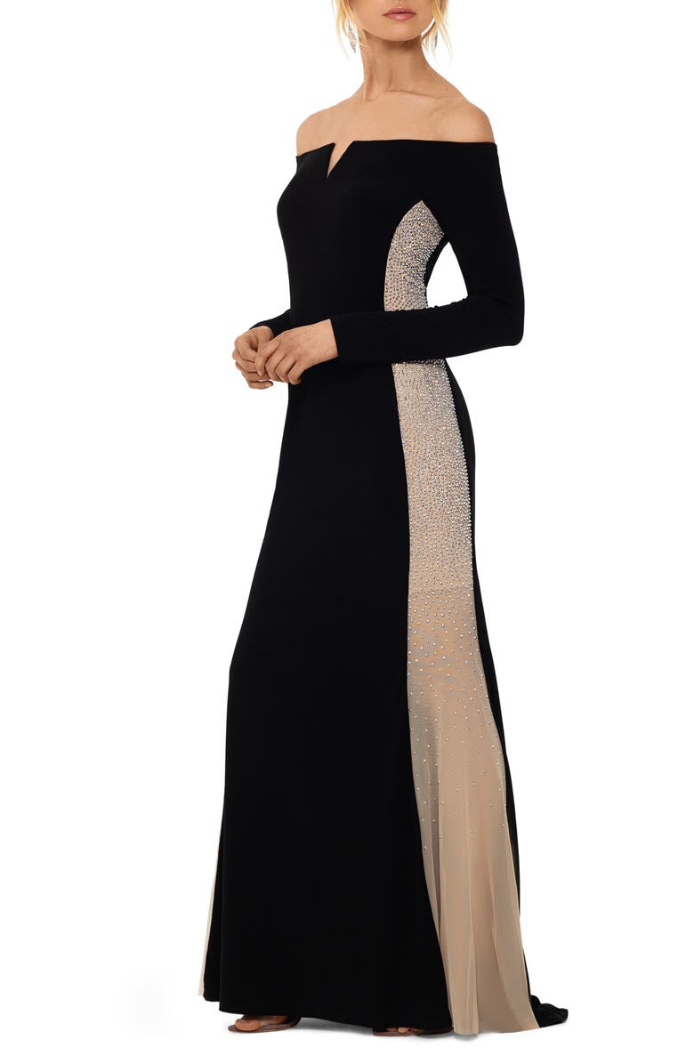 Xscape Evenings Xscape Off the Shoulder Evening Gown, Alternate, color, 