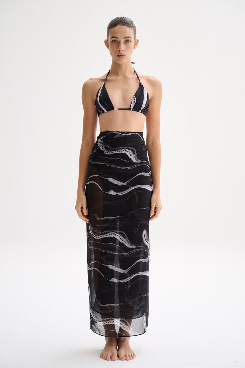 Pareo Print Skirt, Main, color, Print Negro