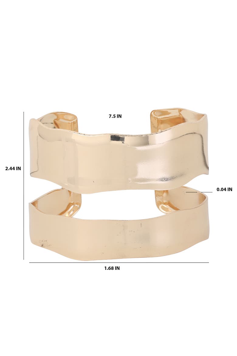 Double Band Cuff Bracelet, Alternate, color, Gold