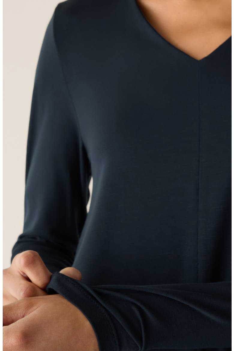 Long Sleeve V-Neck Tunic Top, Alternate, color, MARITIME
