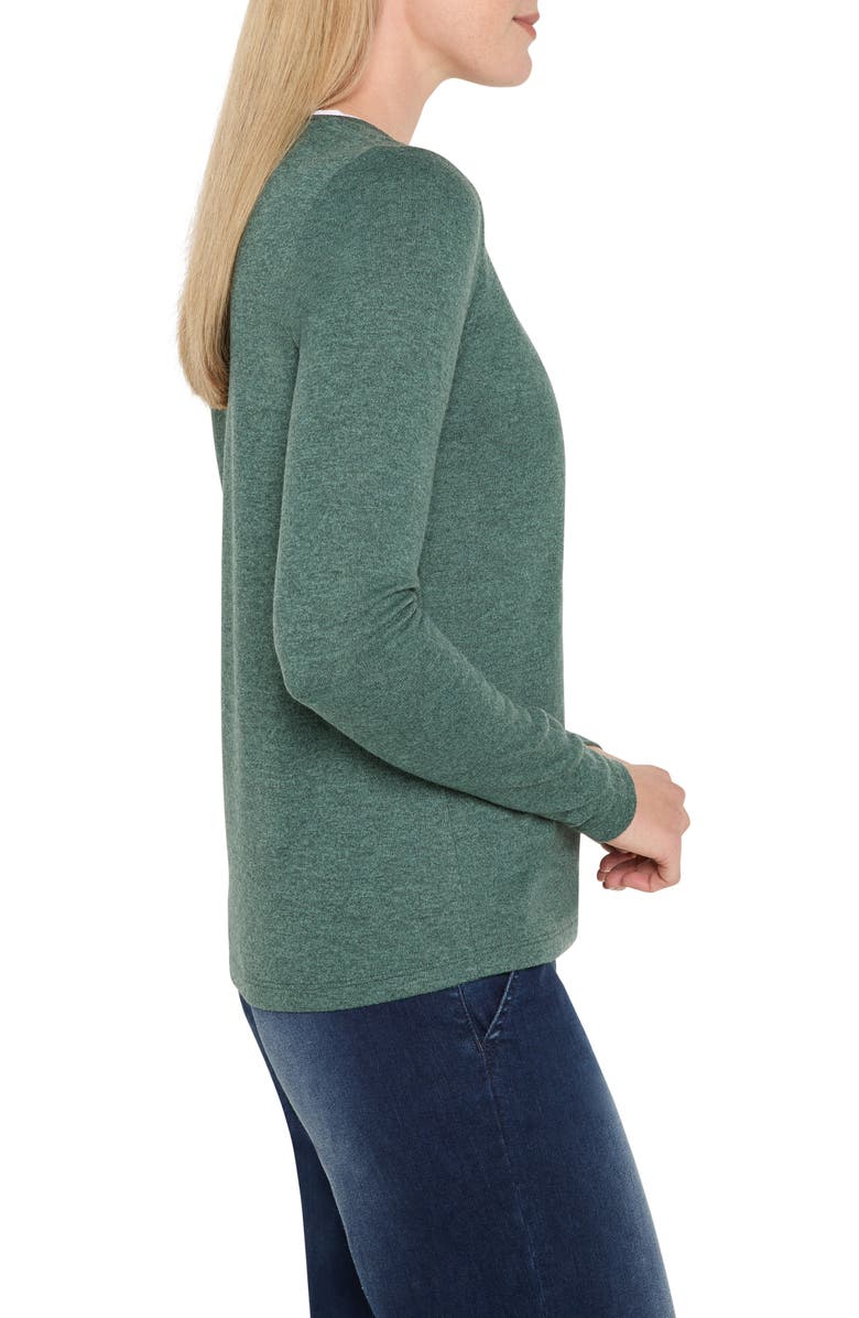 NZT by NIC+ZOE Cozy Double Layer Split Neck Top, Alternate, color, Dark Pine