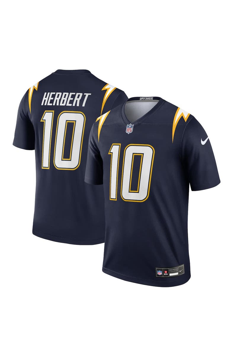 Nike Men's Nike Justin Herbert Navy Los Angeles Chargers Alternate Super Chargers Legend Player Performance Top, Main, color, Navy
