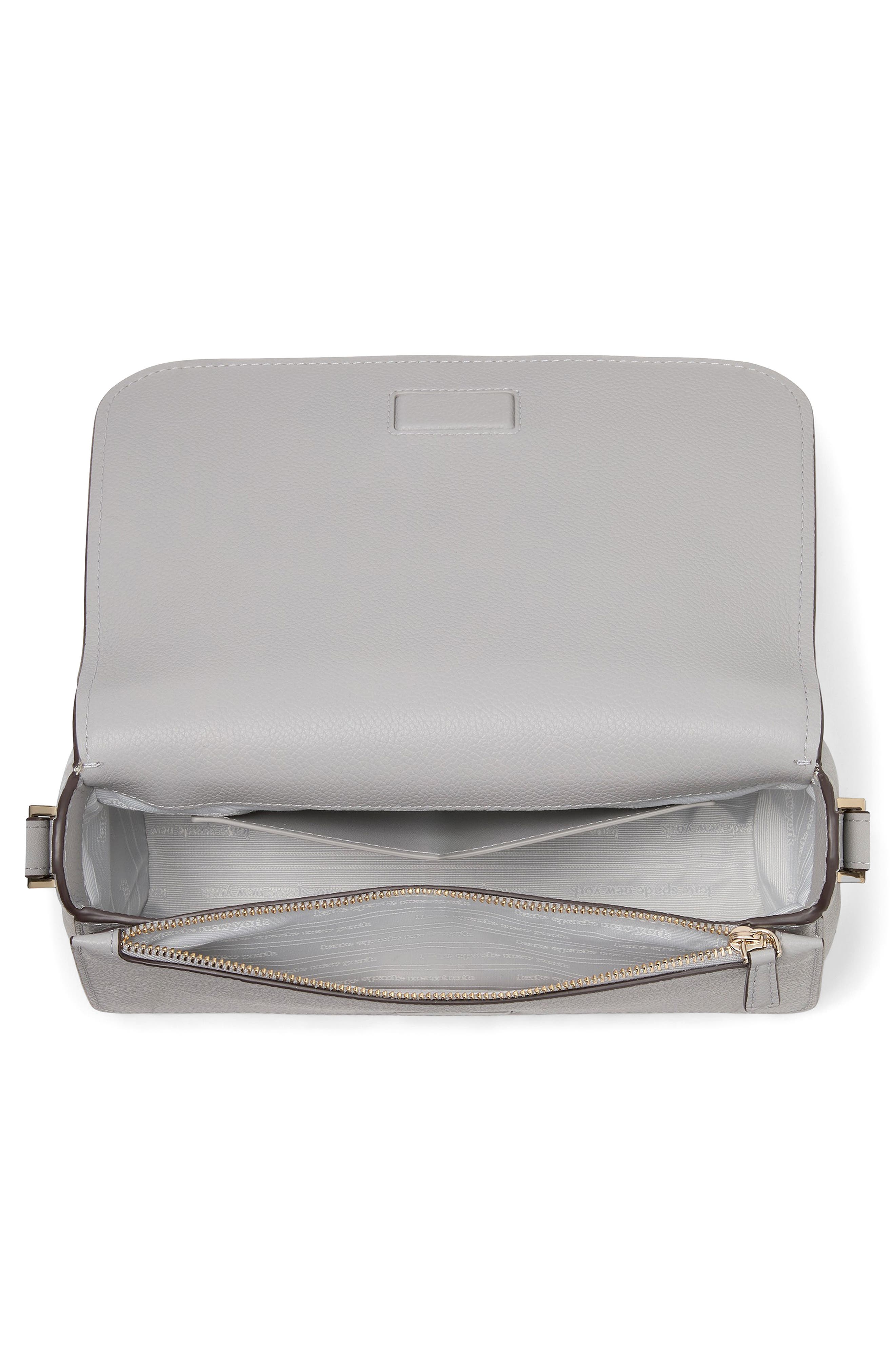 Kate Spade New York small liv pebble leather flap crossbody bag, Alternate, color, 