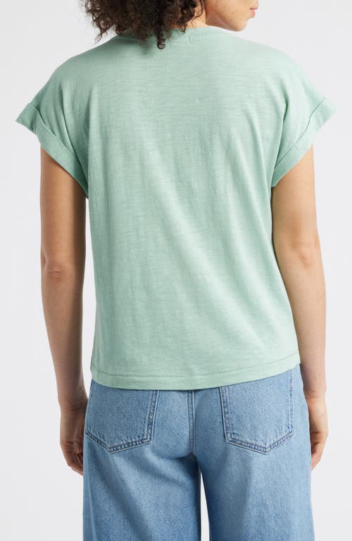 Wit & Wisdom Embroidered Eyelet Cap Sleeve T-shirt In Green