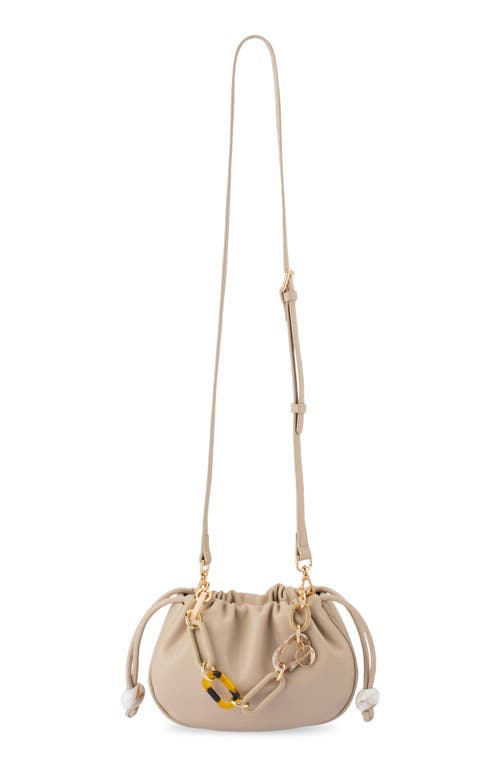 Olga Berg Mavis Faux Leather Top Handle Bag In Brown