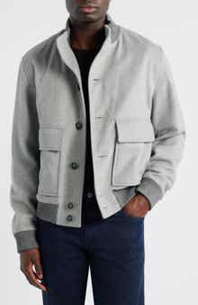 BOSS Charly Wool & Cashmere Melton Button-Up Jacket