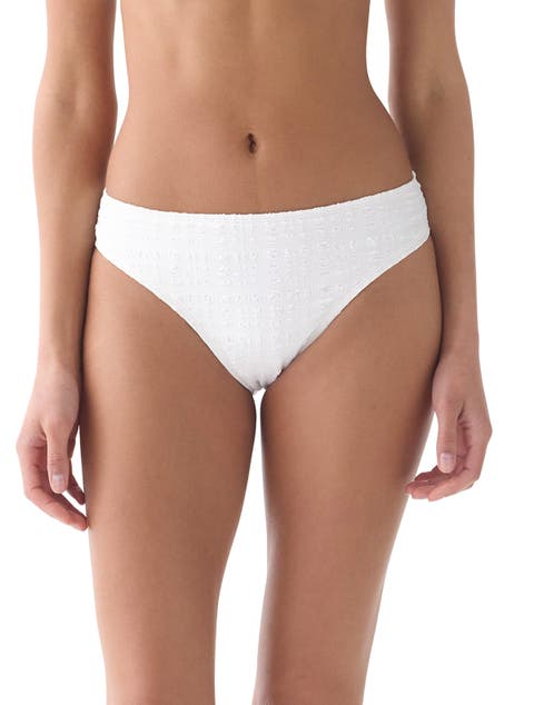 Seersucker High Cut Bikini Bottom Swimsuit