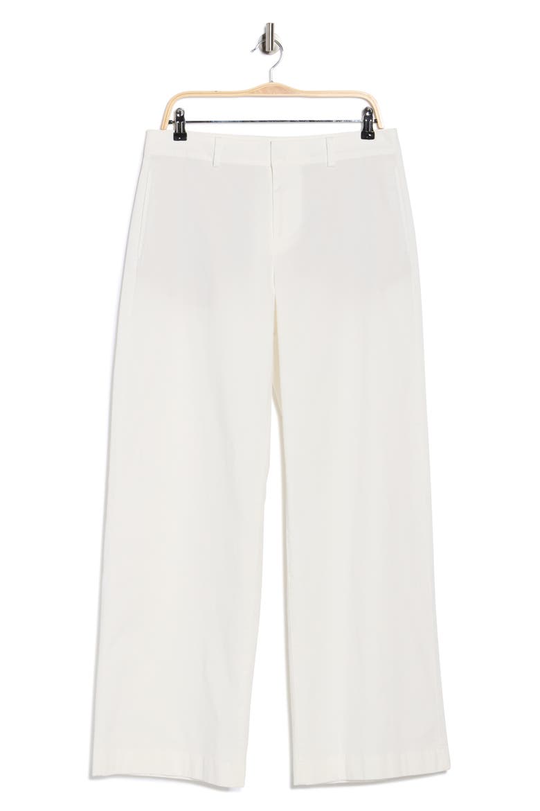 Washed Cotton Wide Leg Pants, Alternate, color, OFF WHITE