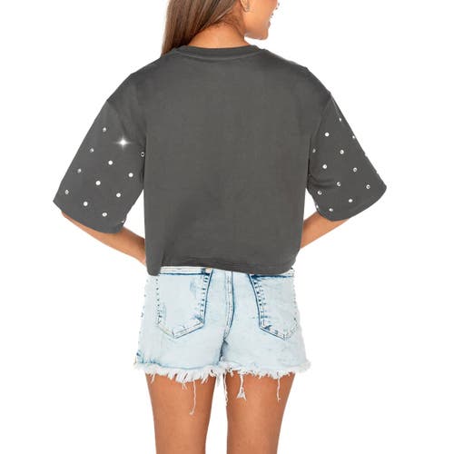 Gameday Couture Gray North Carolina Tar Heels Go Time Rhinestone Crop T-shirt