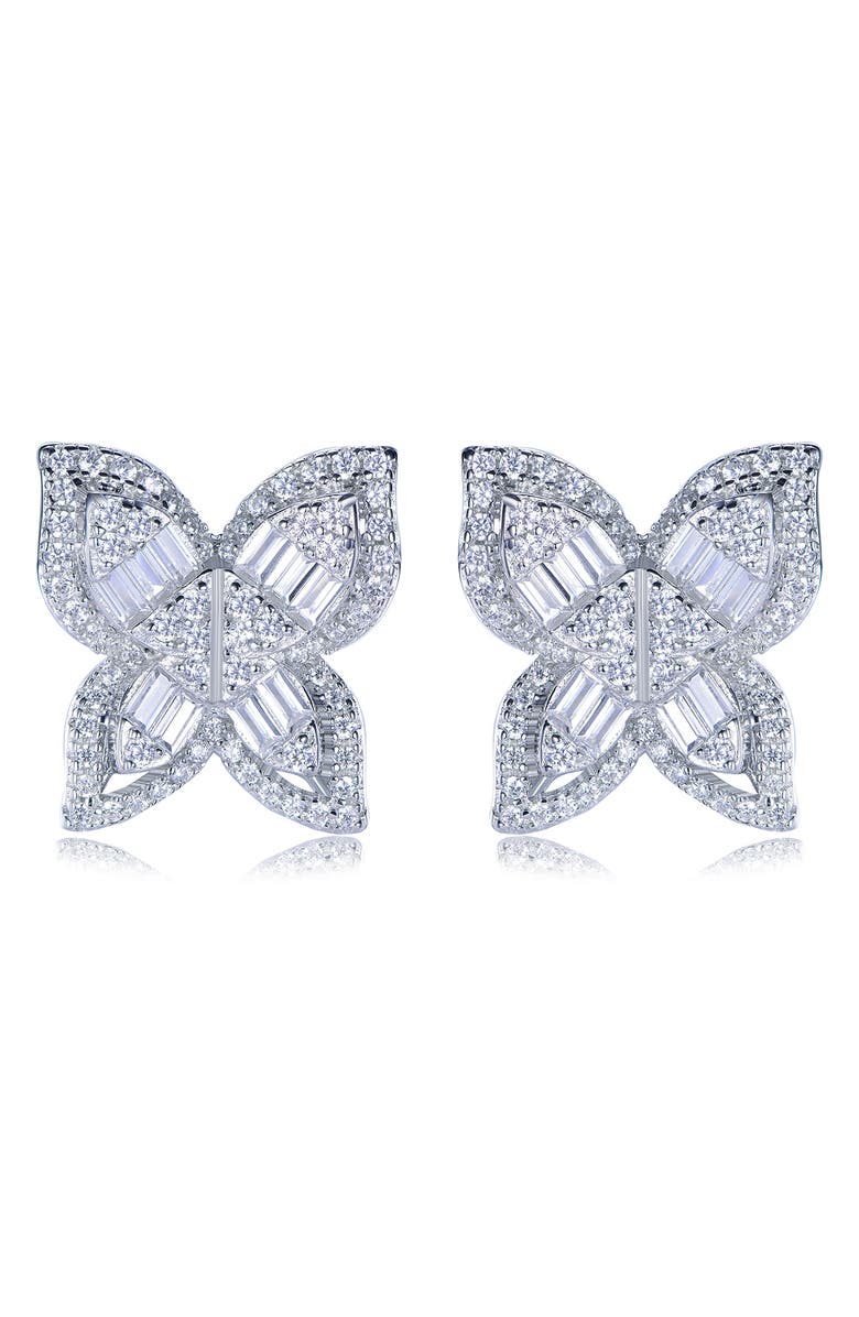 SUZY LEVIAN Cubic Zirconia Butterfly Stud Earrings, Main, color, Silver