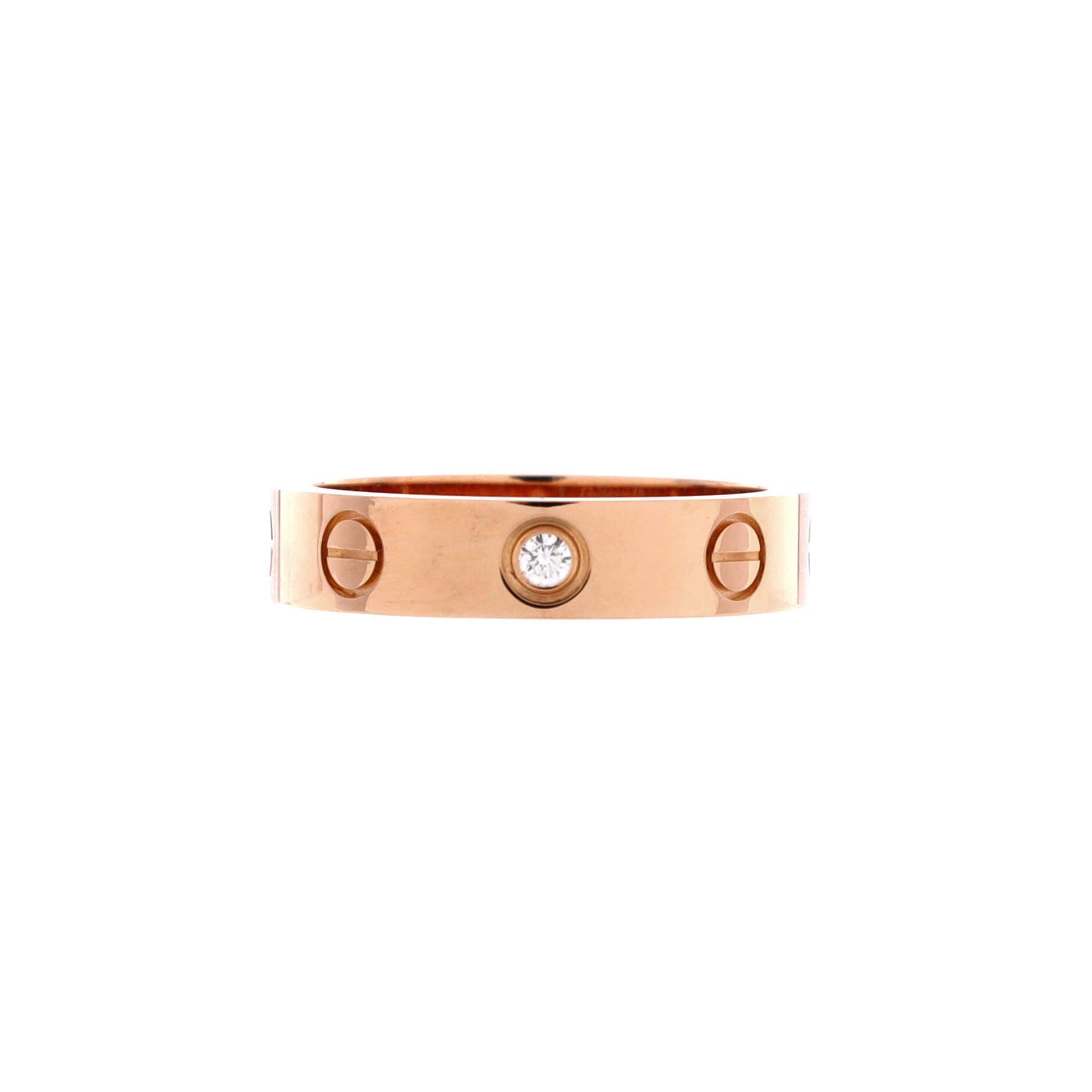 Love Wedding Band 1 Diamond Ring 18K Rose Gold with Diamond, Main, color, Metallic Gold