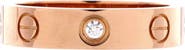 Pre-Owned Cartier Love Wedding Band 1 Diamond Ring 18K Rose Gold with Diamond