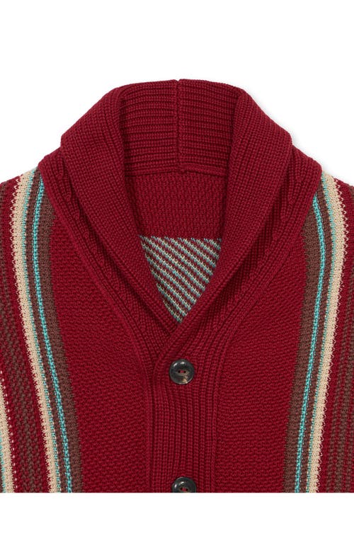 Fortela Henryc Navajo Cotton Cardigan In Red