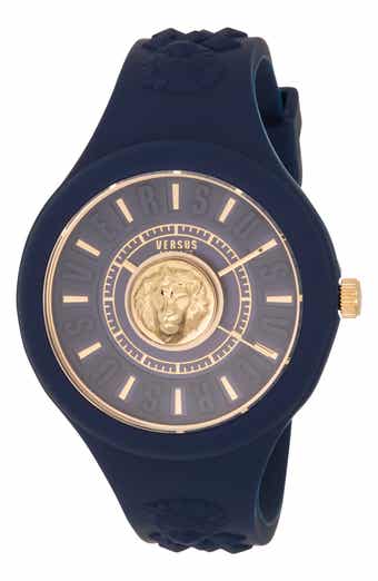 VERSUS Versace Fire Island Lion Silicone Strap Watch, 44mm