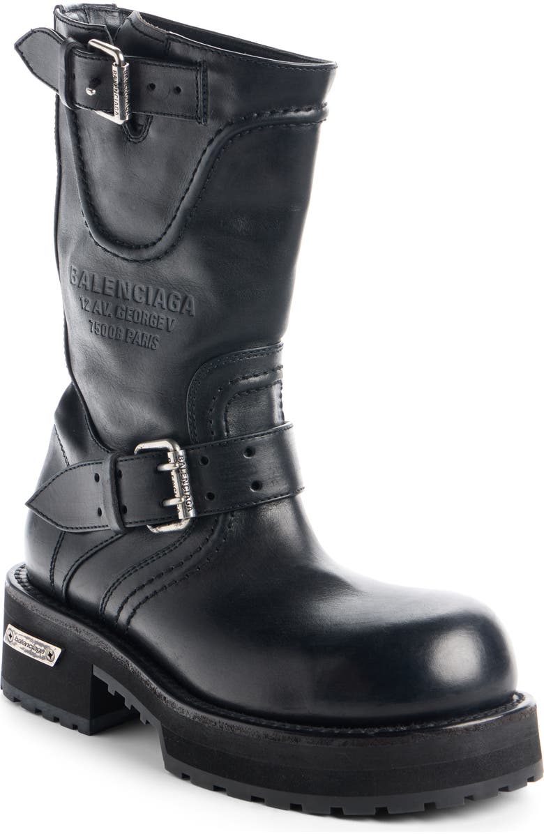 Balenciaga Venom Engineer Boot, Main, color, 1000 Black/ Silver