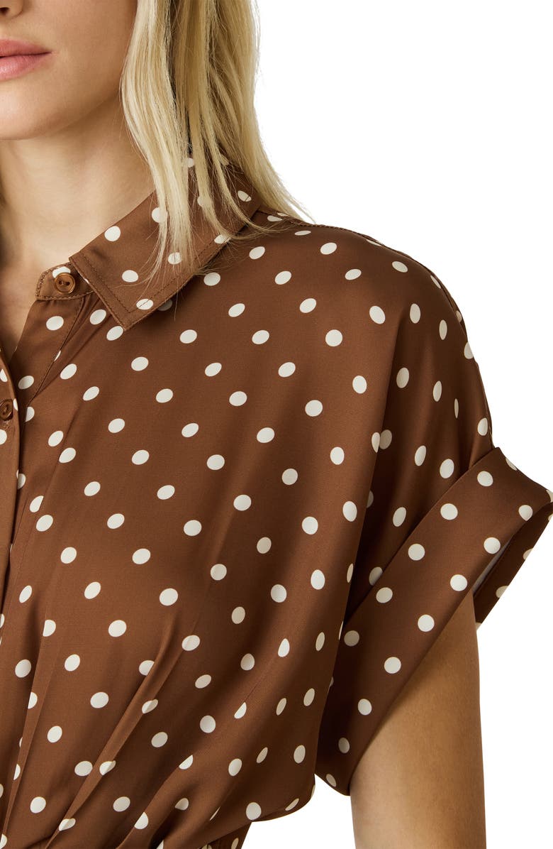 Steve Madden Tori Polka Dot Shirtdress, Alternate, color, Toffee/ Antique White