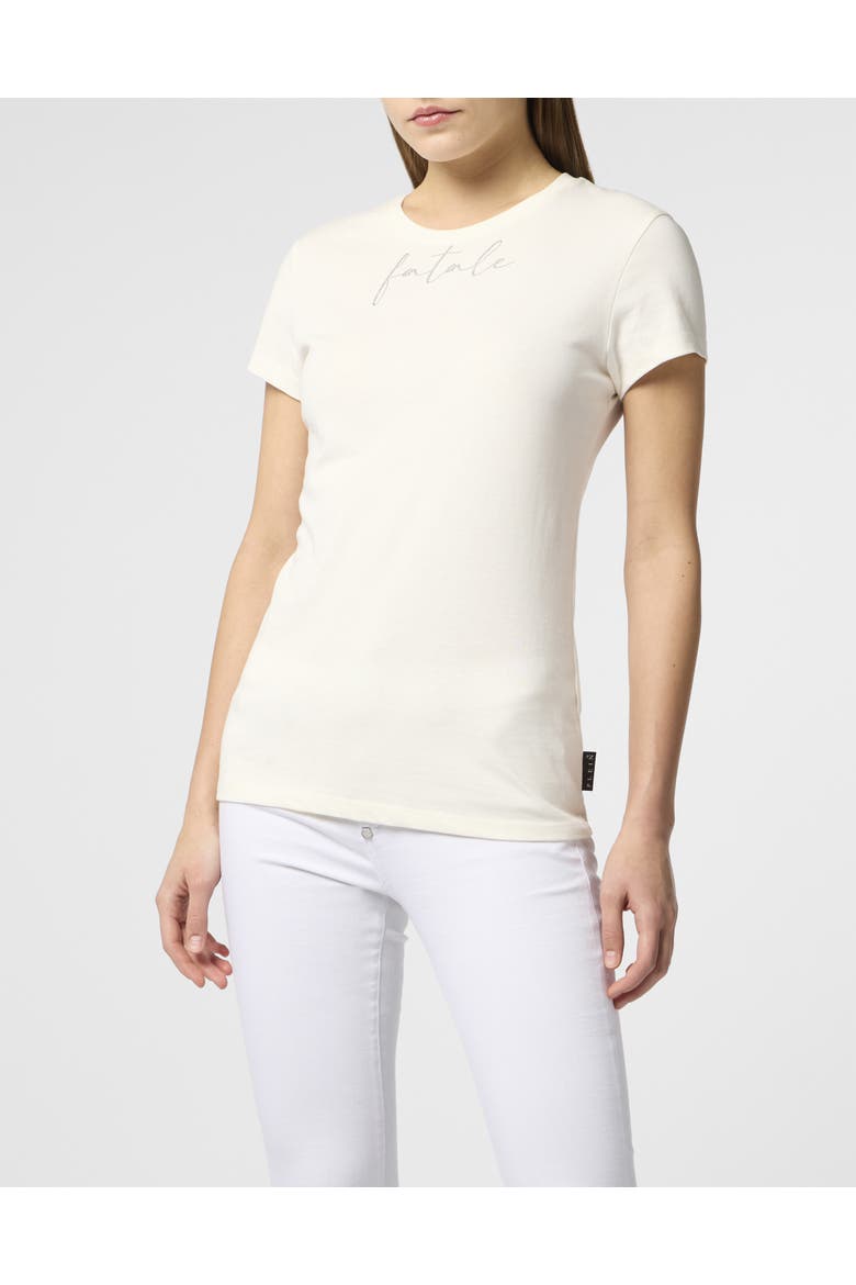 Sexy Pure Fit T-Shirt Strass Fatale Women, Main, color, OffWhite