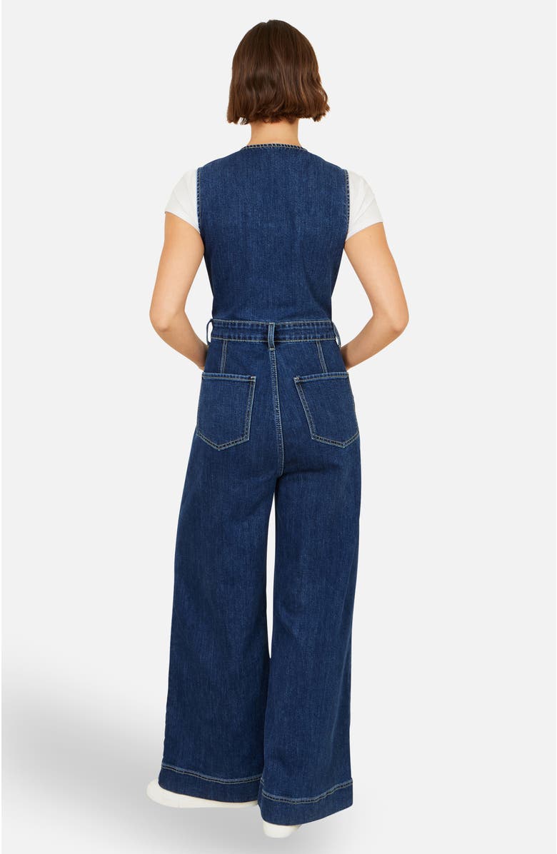 Yumi Denim Stretch Fitted Jumpsuit, Alternate, color, Blue