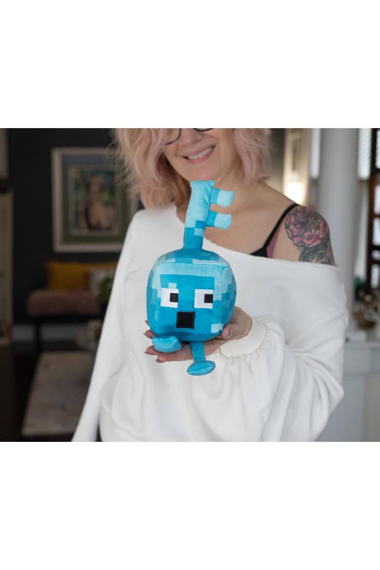 Minecraft Dungeons Happy Explorer Series Diamond Key Golem Plush Toy | 7 Inches, Alternate, color, Blue