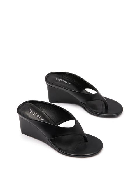 Sera Round Toe Wedge Thong Heel