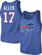 Majestic Threads Men's Majestic Threads Josh Allen Royal Buffalo Bills Tri-Blend Player Name & Number Tank Top