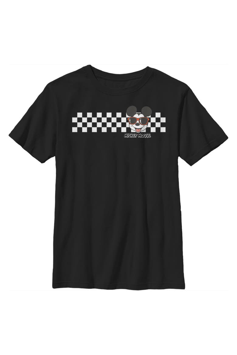 Boy's Mickey & Friends Mickey Mouse Checkers  Graphic T-Shirt, Main, color, Black