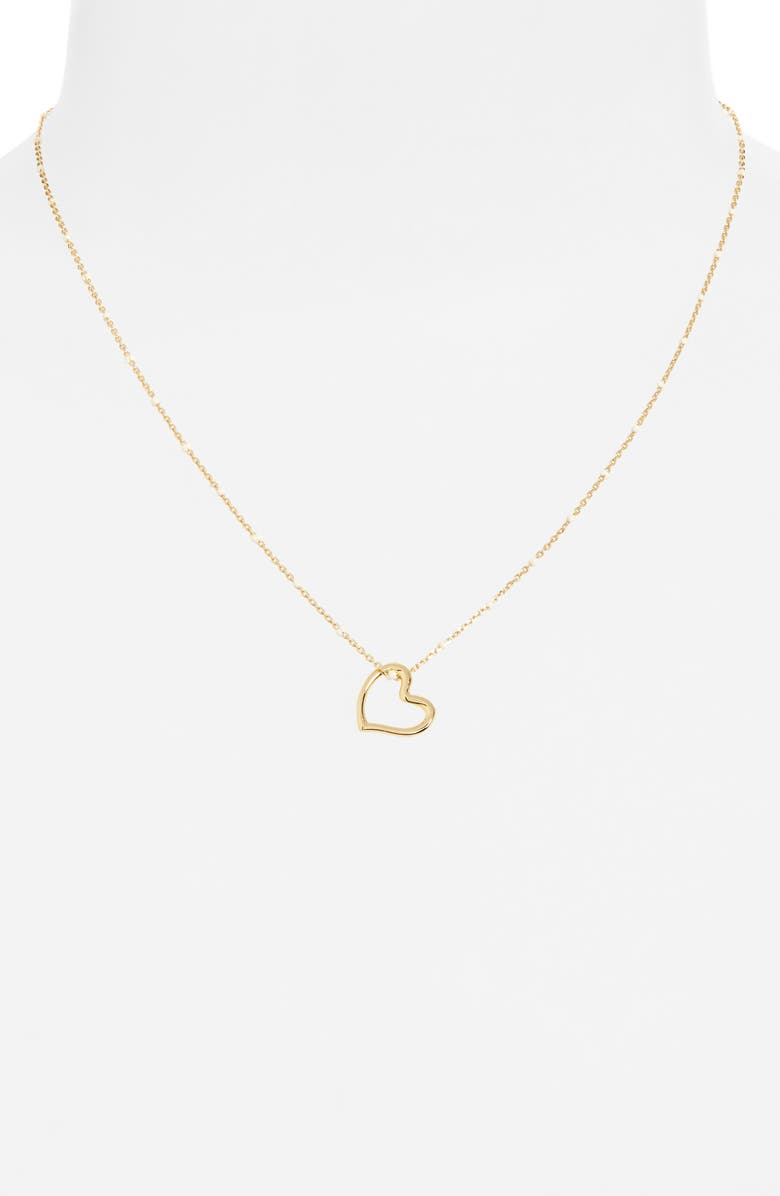 ARGENTO VIVO Open Heart Pendant Necklace, Alternate, color, Gold