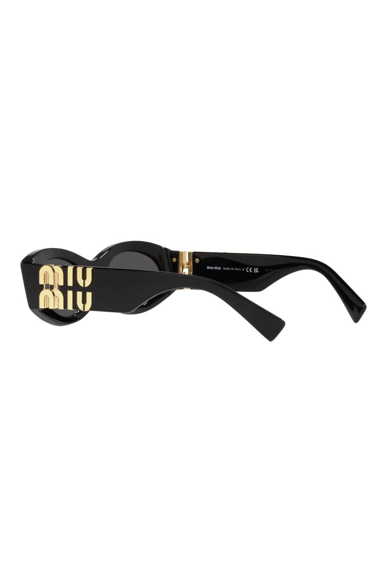 54mm Rectangular Sunglasses, Alternate, color, BLACK