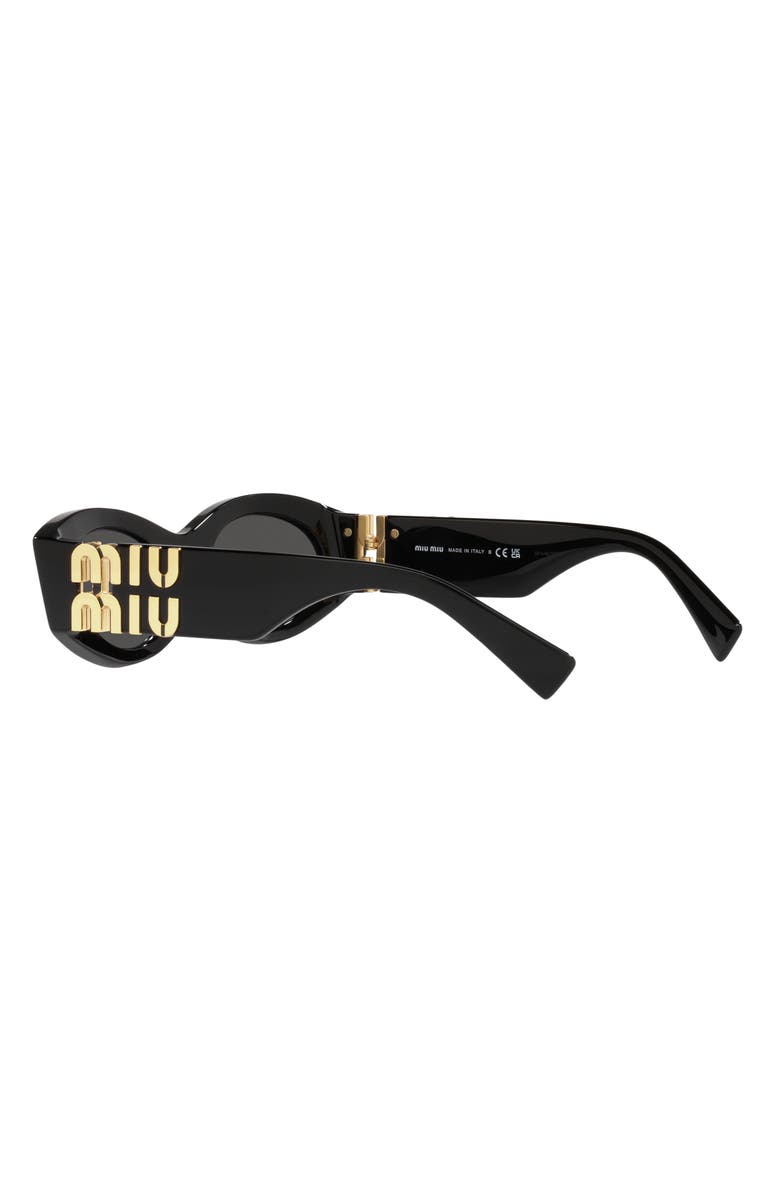 Miu Miu 54mm Rectangular Sunglasses, Alternate, color, Black