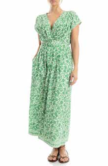 MAX STUDIO Cap Sleeve Tucked Waist Maxi Dress