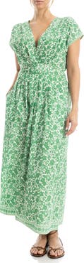 MAX STUDIO Cap Sleeve Tucked Waist Maxi Dress