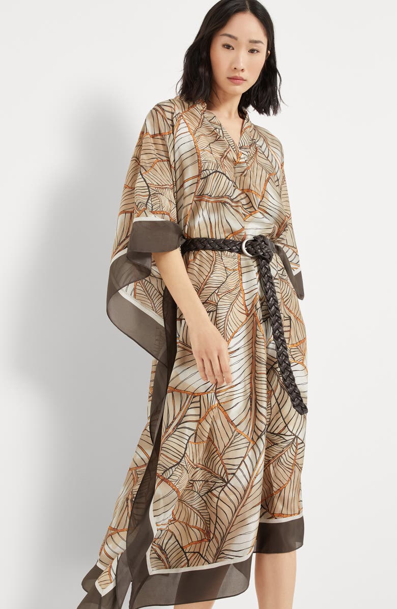 Brunello Cucinelli Papyrus print caftan dress, Alternate, color,