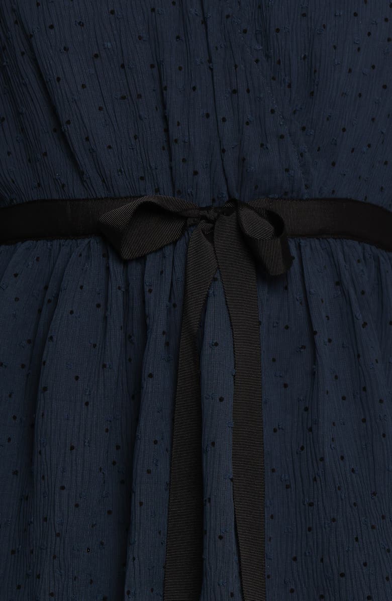 Petal & Pup Antoinette Long Sleeve Tiered Clip Dot Chiffon Cocktail Dress, Alternate, color,