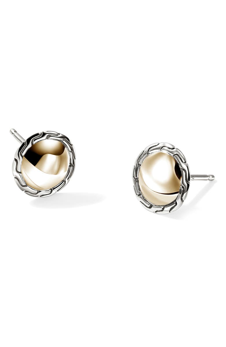 John Hardy JH Essentials Stud Earrings, Alternate, color, Silver/ Gold