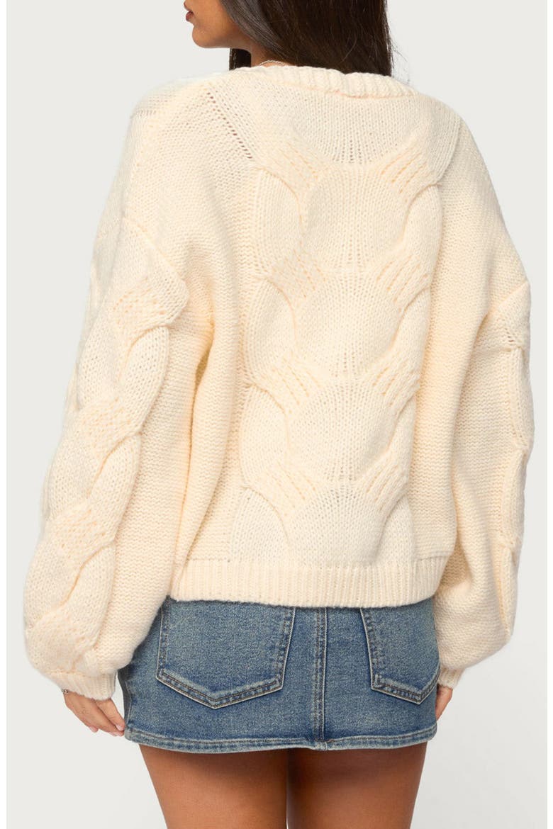 Braiden Chunky Cable Knit Cardigan, Alternate, color, CREAM