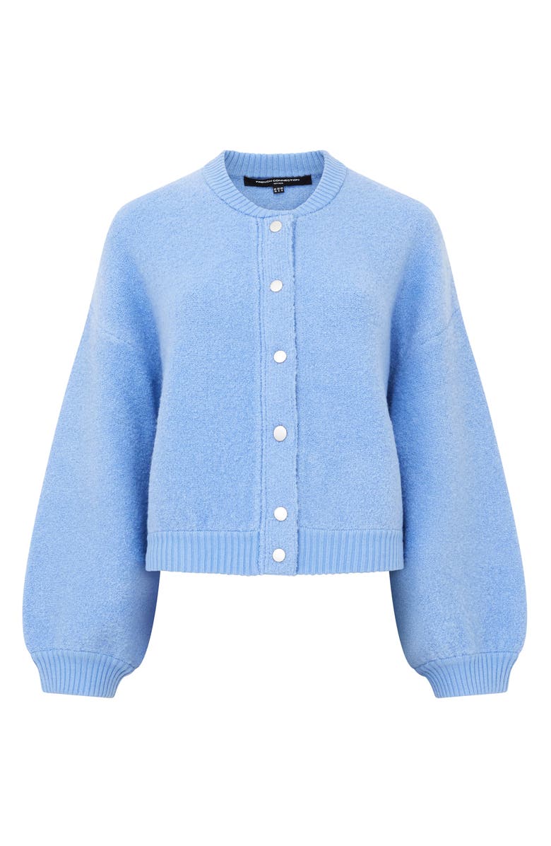 French Connection Melissa Knit Bomber Jacket, Alternate, color, Dusted Blue